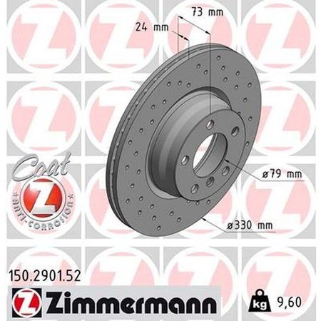 ZIMMERMANN BRAKE DISC - SPORT/COATED 150.2901.52